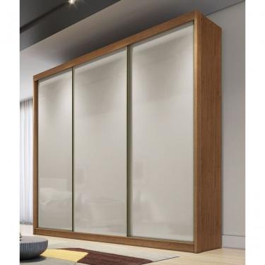 Imagem de Guarda Roupa Casal 3 Portas 8 Gavetas - Diamond-cumaru Off White - Móveis Novo Horizonte