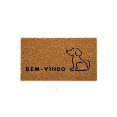 Imagem de Capacho Retangular Fibra De Coco Base PVC 60x33cm - Dog Bem Vindo