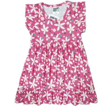 Imagem de Vestido Floral com babadinho na barra nº 1 ao 3 - Sempre Kids, Rosa, 1