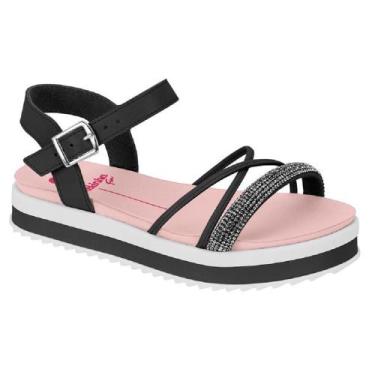 Imagem de Sandalia molekinha ref 2305.1565.27227 infantil, 29, Preto, Rosa