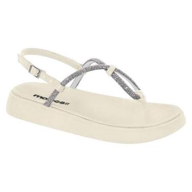 Imagem de Sandália Moleca Flatform Com Brilhos, 38, Branco