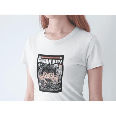 Imagem de Camiseta Poster Pop Style Inspiração GREEN DAY Estampa DTF 100% Algodã