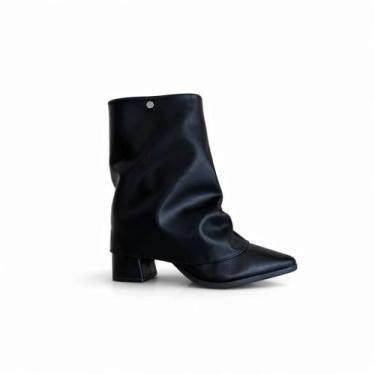 Imagem de Bota Lara Rosa Celina Cano Curto Salto Bloco Conforto -, 35, Preto
