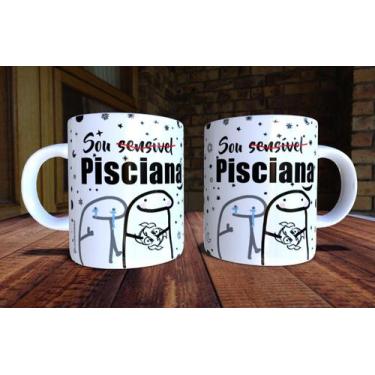 Imagem de Xicara de porcelana 325ml flork signo peixes ref0151 - casa fé