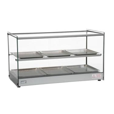 Imagem de Estufa Vitrine Salgados Quadrada Dupla Com LED 6 Bandejas Inox Erato T