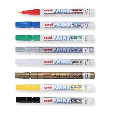 Imagem de Caneta Marcador Permanente Uni Paint Marker Px21 C/ 8 Cores