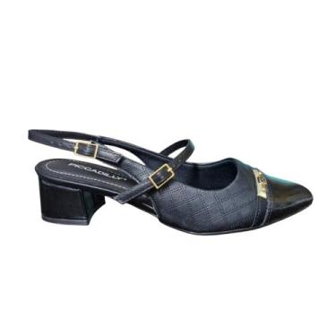 Imagem de Sapato Feminino PICCADILLY Slingback Bico Fino 739098, Preto, 36