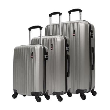 Imagem de Kit de malas de viagem P/M/G Londres Swiss Move, Prata