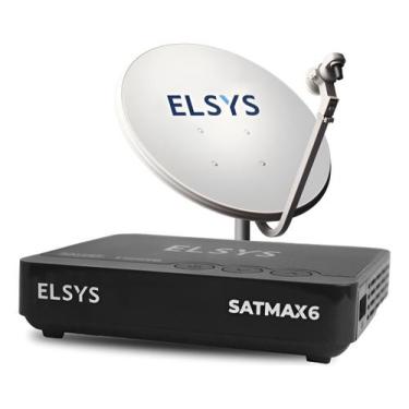 Imagem de Kit Antena Parabólica Digital Hd C/ Receptor Satmax 6 Elsys, Bivolt
