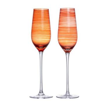 Imagem de Jogo de 2 taças Champanhe Joy Vidro coral 250ml -Fracalanza, 3 meses p