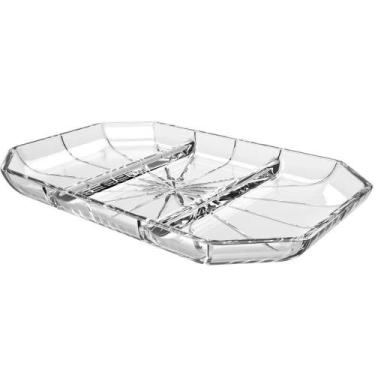 Imagem de Petisqueira 3 divisórias Refinatto cristal ecológico 21,6x14,2x2cm - L