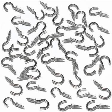 Imagem de Ganchos metálicos para xícaras Hulless, 100 peças, 1,3 cm, prateados