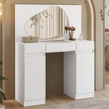 Imagem de Penteadeira com Espelho 133cm x 105cm Mimo Branco