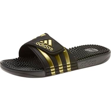 Imagem de adidas Sandália antiderrapante unissex Adissage, preta/dourada metálica/preta, 46, Preto/dourado metálico/preto, 19 Women/18 Men