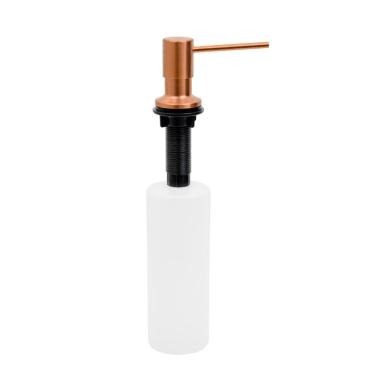 Imagem de Dosador de Sabão Tramontina em Aço Inox Rose Gold com Recipiente Plástico 500ML para Cozinha Dourado
