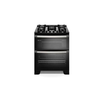 Imagem de Fogão 5 bocas Electrolux Preto Experience Mesa de Vidro, 2 Fornos e Pe