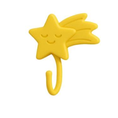 Imagem de Gancho Adesivo ESTRELA CADENTE Suporte Parede Toalha Rosto Porta Chave