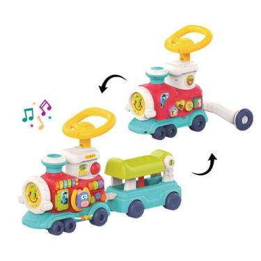 Imagem de Andador Bebê Trem de Atividade Musical Solta Fumaça Chocalho Tchu Tchu