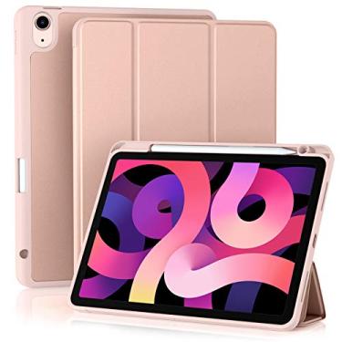 Imagem de Akkerds Capa compatível com iPad Air 11 polegadas 7ª/6ª geração (M3/M2) 2025/2024 e iPad Air 10,9 polegadas 5ª/4ª geração 2022/2020 com suporte para lápis [hibernar/despertar automático], rosa claro