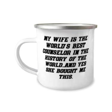 Imagem de Caneca engraçada Husband 355 ml, My Wife Is the World's Best Counselor in the History, presentes para marido, presente da esposa, para marido