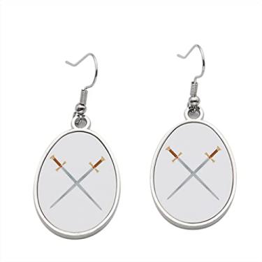 Imagem de Brinco de espada vetorial – Brincos pendurados para meninas – Presente de festa de aniversário dos namorados, Metal, Sem pedras preciosas