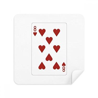 Imagem de Tecido de camurça com estampa de cartas de baralho Heart 8, pacote com 2