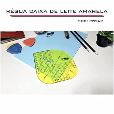 Imagem de Régua Caixa Leite Gabarito Patchwork PW9 15 cm Amarelo Fenix