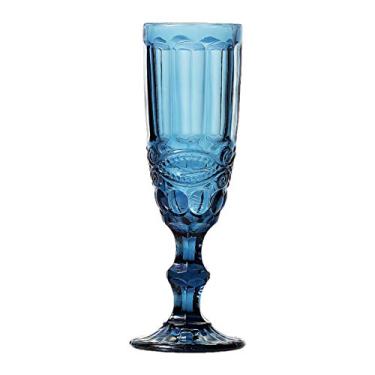 Imagem de Conjunto 6 Taças para Champagne de Vidro Libélula Lyor Azul 140Ml