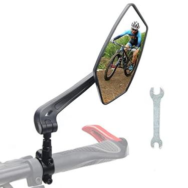 Imagem de bicicleta, bicicleta polido claro, guidão retrovisor bicicleta 360° para bicicleta estrada montanha mangueira dobrável para motocicleta A/r
