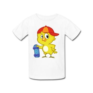 Imagem de Camiseta Infantil Pintinho Amarelinho Amarelo Toalha Banho Desenho Ani