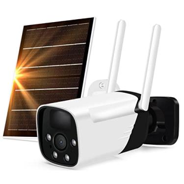 Imagem de Câmera de segurança externa HD 3MP, câmera Bullet Wi-Fi com áudio bidirecional, detecção de movimento, visão noturna colorida, IP66 à prova d'água