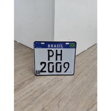 Imagem de Placa De Moto Personalizada Mercosul Em Alumínio Decorativa