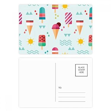 Imagem de Sun Mountain River Popsicle Conjunto de cartões postais de sorvete doce cartão de agradecimento de aniversário lado correspondente, 20 peças