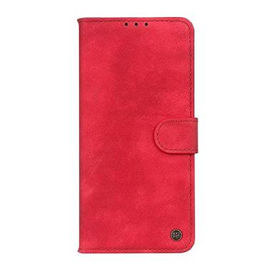 Imagem de BoerHang Capa para Samsung Galaxy S30 Ultra, capa de couro tipo carteira flip com compartimento para cartão, couro PU premium, capa de telefone com suporte para Samsung Galaxy S30 Ultra. (vermelha)