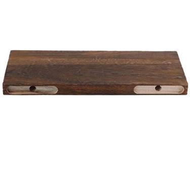 Imagem de Prateleiras flutuantes, marrom criativo sala de estar divisória de uma palavra quarto simples prateleira decorativa de parede fundo de tv suportes de peça para restaurante cozinha casa e hotel (40*14*2cm)