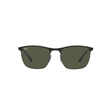 Imagem de Ray-Ban Óculos de sol quadrados RB3686, Preto fosco em preto/verde, 57 mm