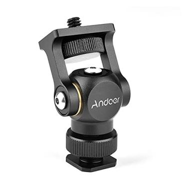 Imagem de LAURAG Video Monitor Mount Mini LED Light Bracket Holder Ballhead Alloy Aluminum with Cold Shoe Mount 1/4 Inch Screw for DSLR Camera