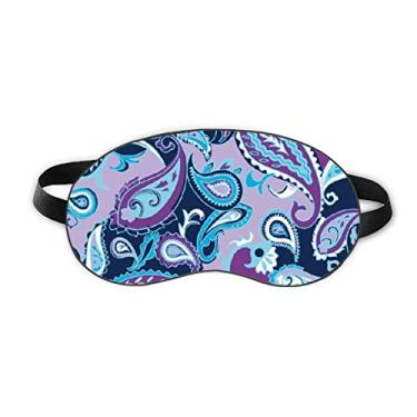 Imagem de Blue Flower Leaf Point Line Padrão abstrato Sleep Eye Shield Soft Night Vlindfold Shade Cover