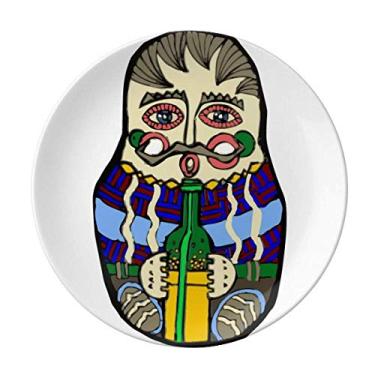 Imagem de Rússia russa Matrioska Prato decorativo de porcelana Salver Prato de jantar