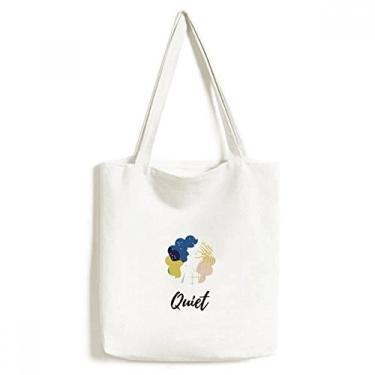 Imagem de Bolsa de lona azul branca abstrata arte sacola sacola de compras bolsa casual bolsa de mão