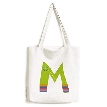 Imagem de M alfabeto laranja fruta linda sacola sacola sacola de compras bolsa casual bolsa de mão