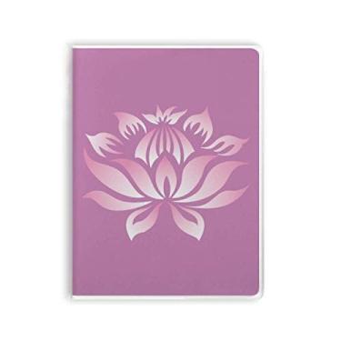 Imagem de Caderno com estampa de flor de lótus rosa, capa de goma