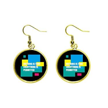 Imagem de Brincos de gota dourada Nothing True Everything Permitted Ear Pendente joia feminina