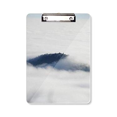 Imagem de Clouds Fog Sky Mountain Nature Forest Prancheta Pasta para escrever placa de apoio A4