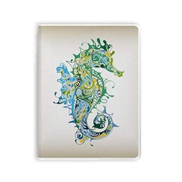 Imagem de Caderno colorido de hipocampo com estampa de vida marinha e capa macia para diário