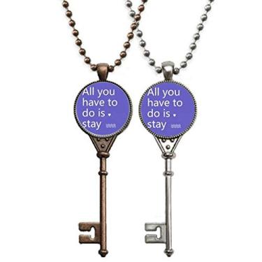 Imagem de OFFbb-USA Letra You Have to Stay Art Deco Presente Fashion Chaveiro Pingente Joias Decoração de Casal