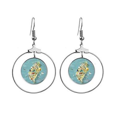 Imagem de Brincos de argola para viagem, área de Taiwan, China, Art Déco, presente, moda, pendente, joias, círculo