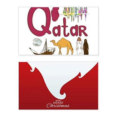 Imagem de Qatar National Symbol Landmark Pattern Holiday Holiday Merry Christmas Parabéns Card Christmas Letter Message