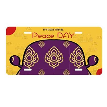 Imagem de DIYthinker Kingdom Golden Purple Art Ilustration Placa de carro Decoração Dia da Paz