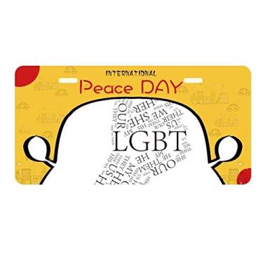 Imagem de DIYthinker LGBT Bandeira do Arco-íris Ótima Placa de Carro Decoração Dia da Paz
